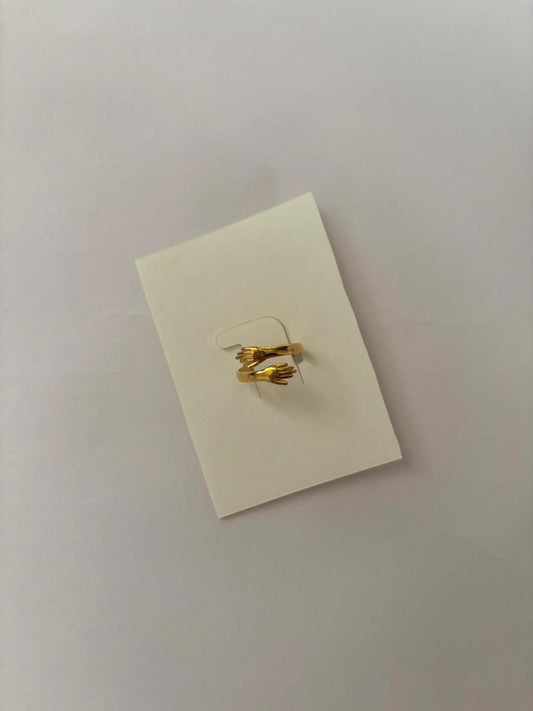 Gold Hug Hands Ring