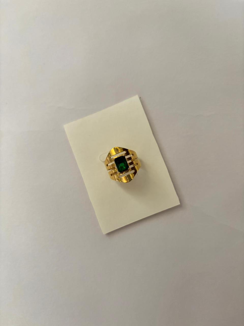 Gold Emerald Statement Ring