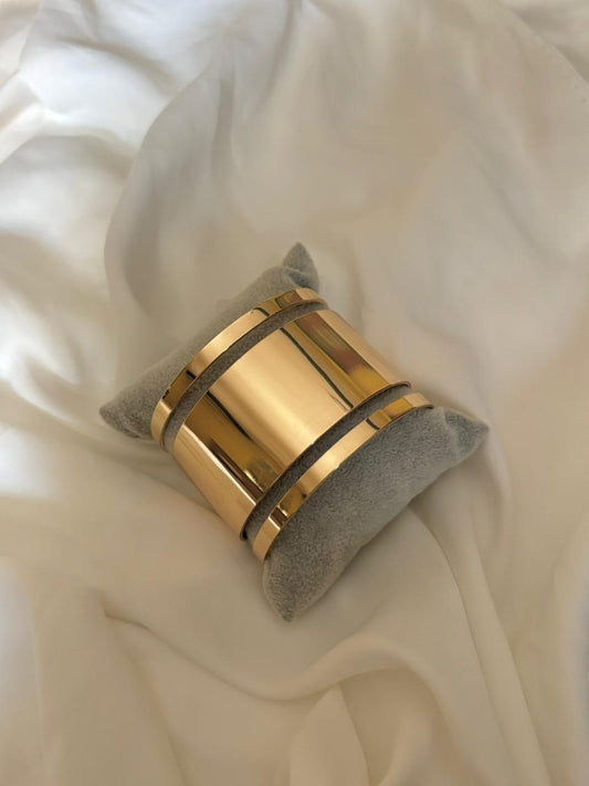 Gold Wide Cuff Bracelet