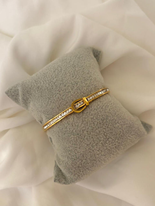 Gold Buckle Crystal Bracelet