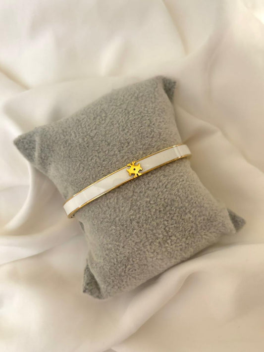 Gold Anchor Enamel Bracelet
