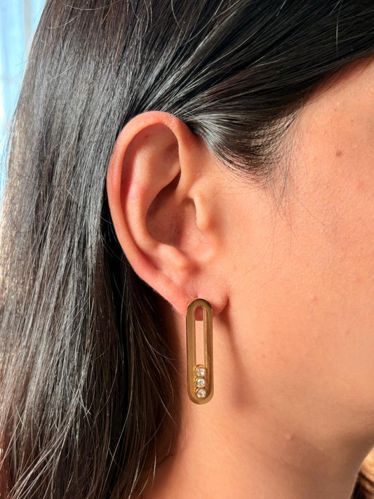 Como Linear Crystal Earrings