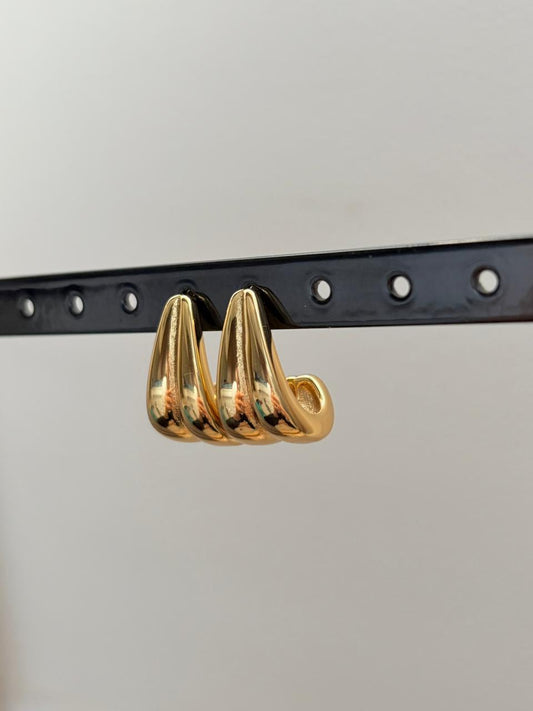 Gold Sculpt Hoops