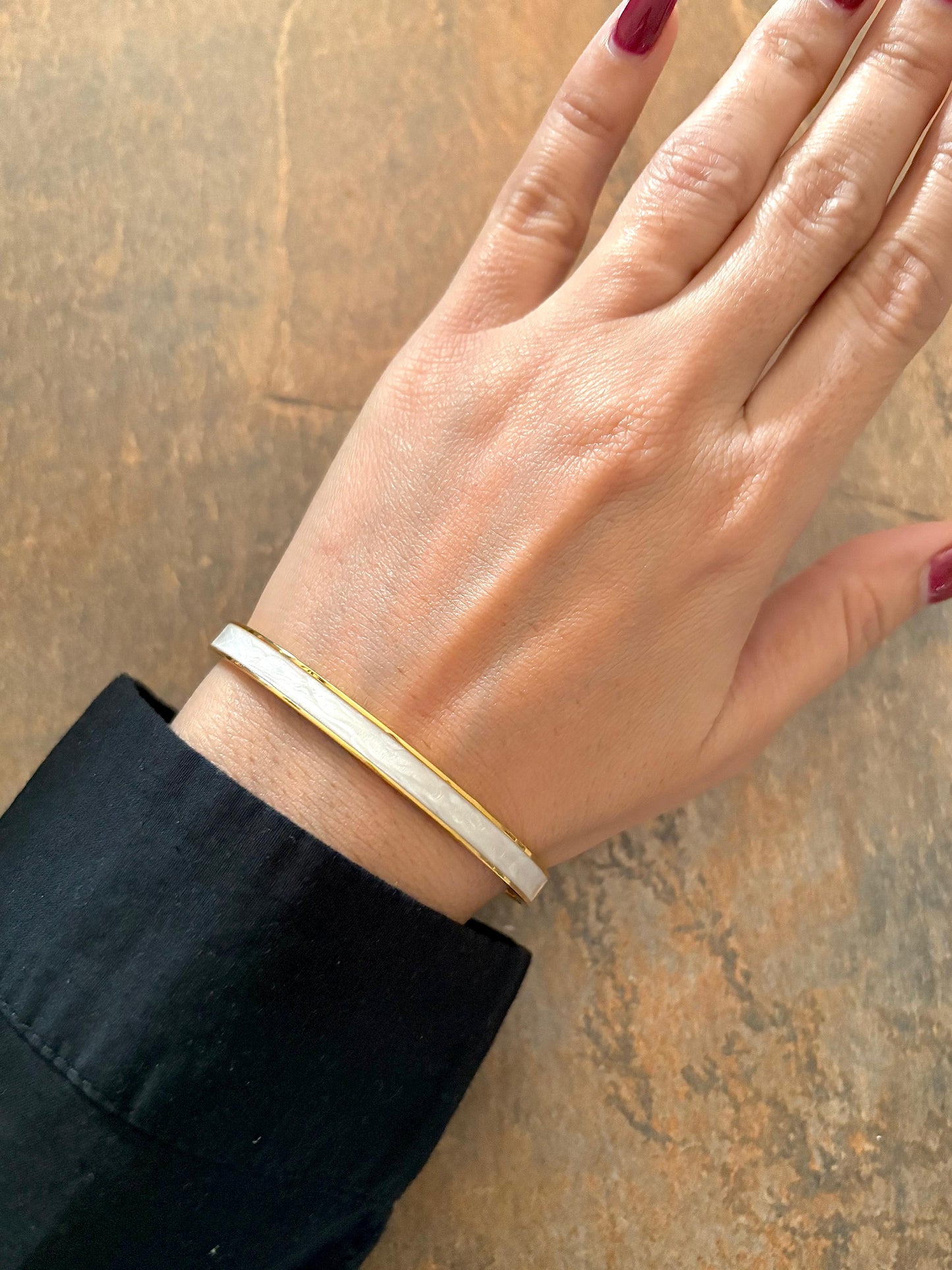 The Serene Marble Inlay Bangle